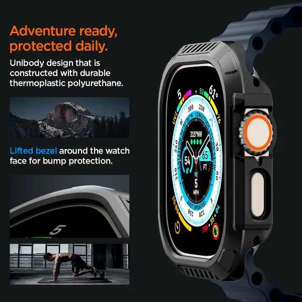 Θήκη Apple Watch Ultra 1/2/3 49mm Spigen Lock Fit Black (ACS06208) - Image 17