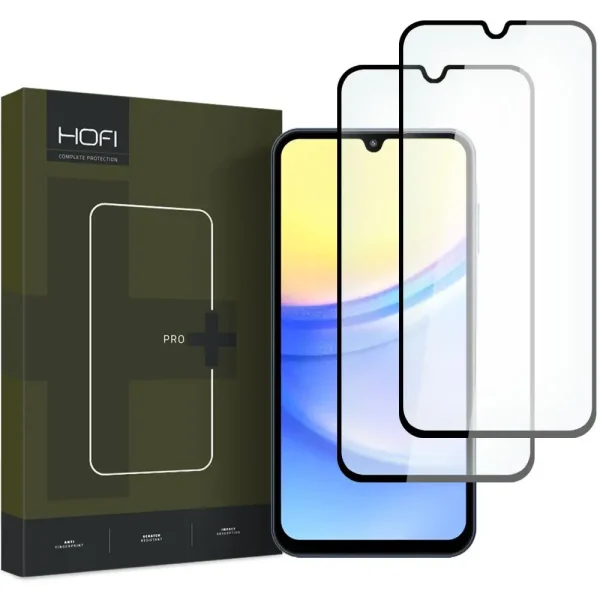 Hofi Glass Pro+ Black-Samsung Galaxy A15 4G/5G-A25 5G (2-PACK)