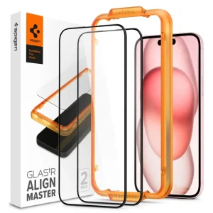 Spigen AlignMaster GLAS.tR Full Cover 2PCS Black-Apple iPhone 15 Plus (AGL06886)