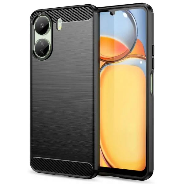 Θήκη Tech-Protect Carbon Black-Xiaomi Redmi 13C/Poco C65