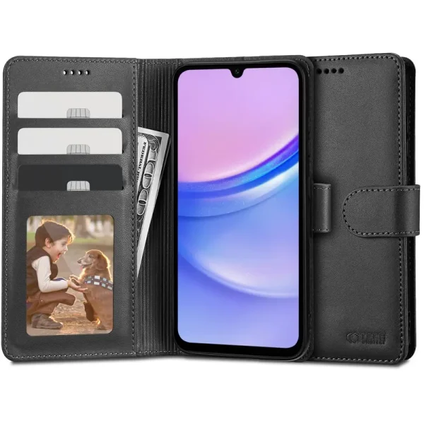 Θήκη Tech-Protect Wallet Black-Samsung Galaxy A15 4G/5G