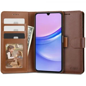 Θήκη Tech-Protect Wallet Brown-Samsung Galaxy A15 4G/5G