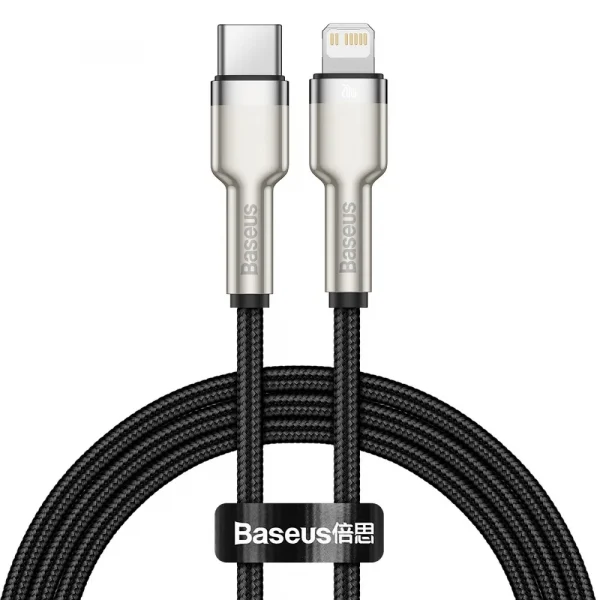 Baseus Cafule Metal Cable PD20W 1m Black CATLJK-A01 (Type-C to Lightning)