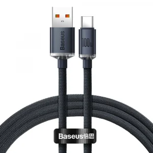 Baseus Crystal Shine Cable PD100W Black 1,2m CAJY000401(USB-A to Type-C)