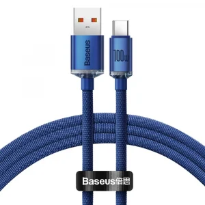 Baseus Crystal Shine Cable PD100W Blue 1,2m CAJY000403(USB-A to Type-C)