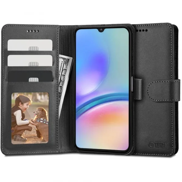 Θήκη Tech-Protect Wallet Black-Samsung Galaxy A05s