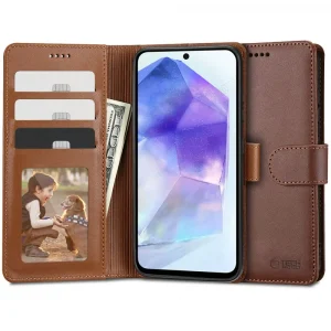 Θήκη Tech-Protect Wallet Brown-Samsung Galaxy A55 5G