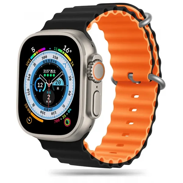 Tech-Protect Icon Band Pro Black/Orange-Apple Watch Series 42/44/45/49mm