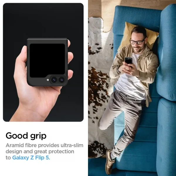 Θήκη Spigen AirSkin Aramid Black-Samsung Galaxy Z Flip 6 (ACS07843) - Image 4