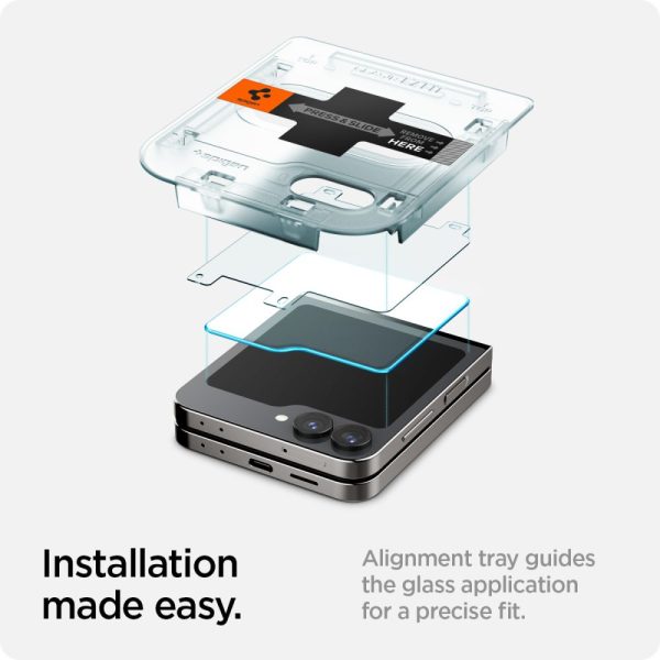 Spigen EZ Fit GLAS.tR Slim 2PCS Clear-Samsung Galaxy Z Flip 6 (AGL07972) - Image 12