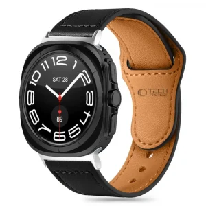 Tech-Protect Leatherfit Band Black-Samsung Galaxy Watch Ultra (47mm)