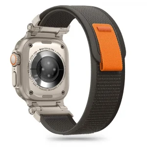 Tech-Protect Nylon Delta Band Black/Orange-Apple Watch Series 42/44/45/49mm
