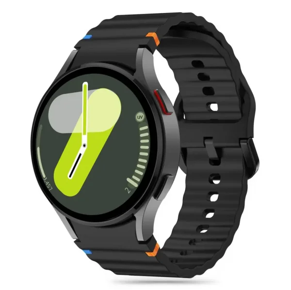 Tech-Protect Silicone Sport Band Black-Samsung Galaxy Watch 4/5/5 Pro/6/7/FE