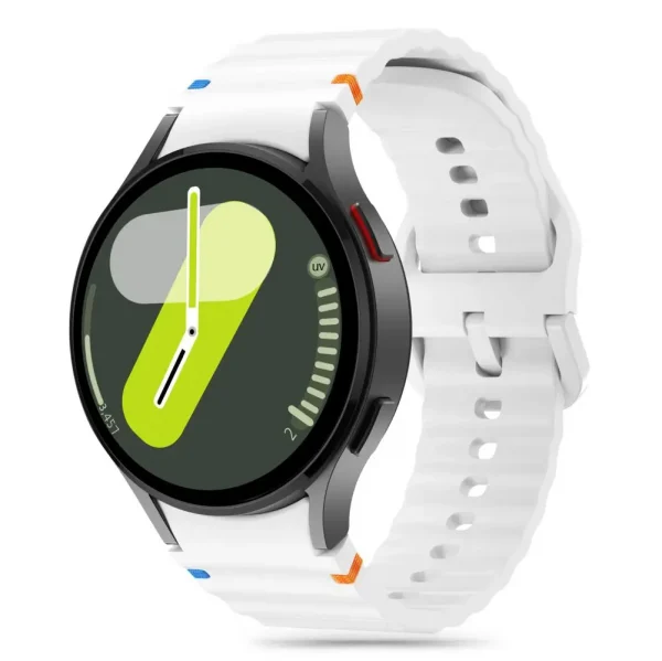 Tech-Protect Silicone Sport Band White-Samsung Galaxy Watch 4/5/5 Pro/6/7/FE