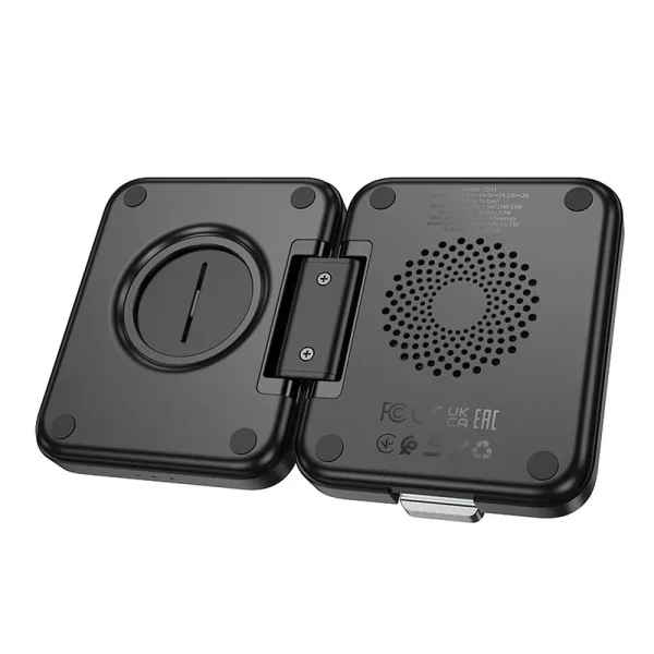 Hoco CQ11 3-in-1 Folding Magnetic Wireless Fast Charger 15W Black - Image 4