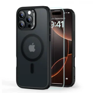 ESR Classic Hybrid Halolock MaSafe & Tempered Glass Frosted Black-Apple iPhone 16 Pro