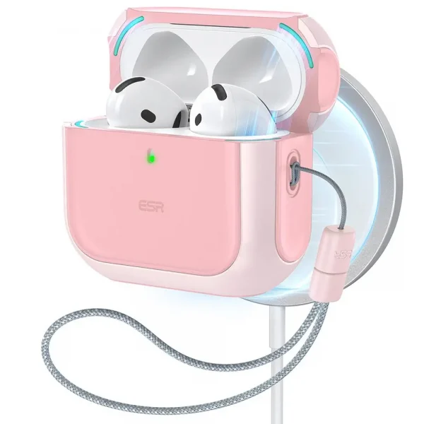 ESR Orbit Hybrid Case (HaloLock) Pink-Apple AirPods 4