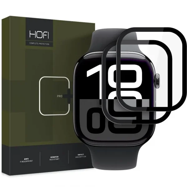 Hofi Hybrid Pro+ Glass Black-Apple Watch 10 46mm (2-Pack)