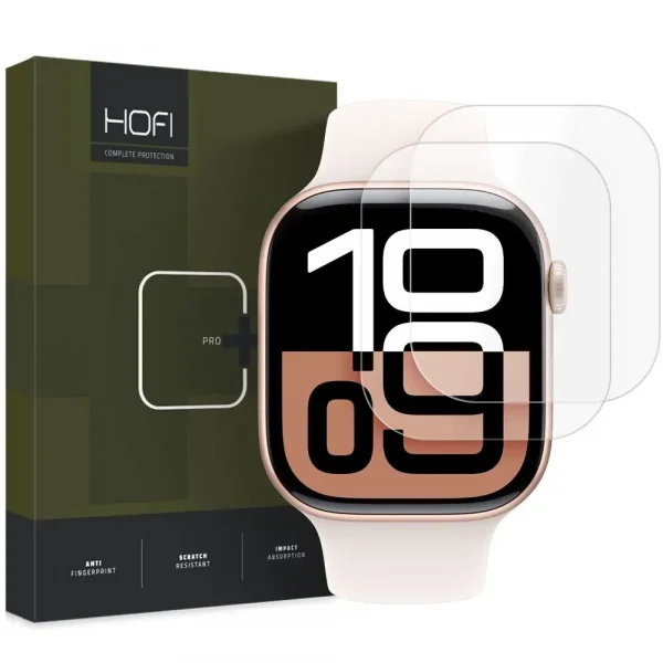 Hofi Hydroflex Pro+ Clear-Apple Watch 10 42mm (2-Pack)