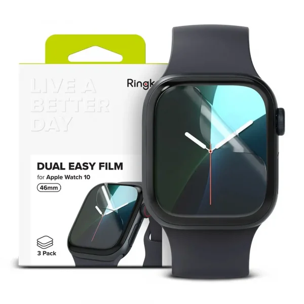 Ringke Screen Protector Dual Easy Film Clear-Apple Watch 10 46mm (3-Pack)