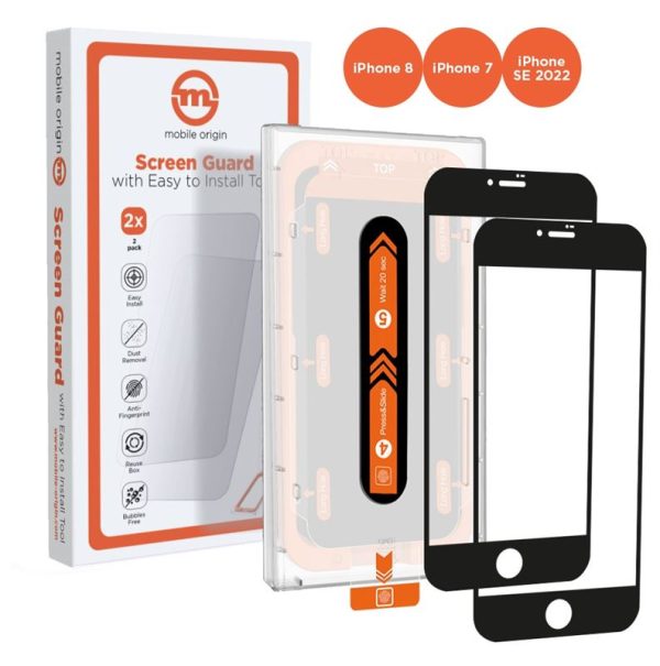 Mobile Origin Screen Guard iPhone 8 / 7 / SE 2022 / SE 2020 with easy applicator 2 pack