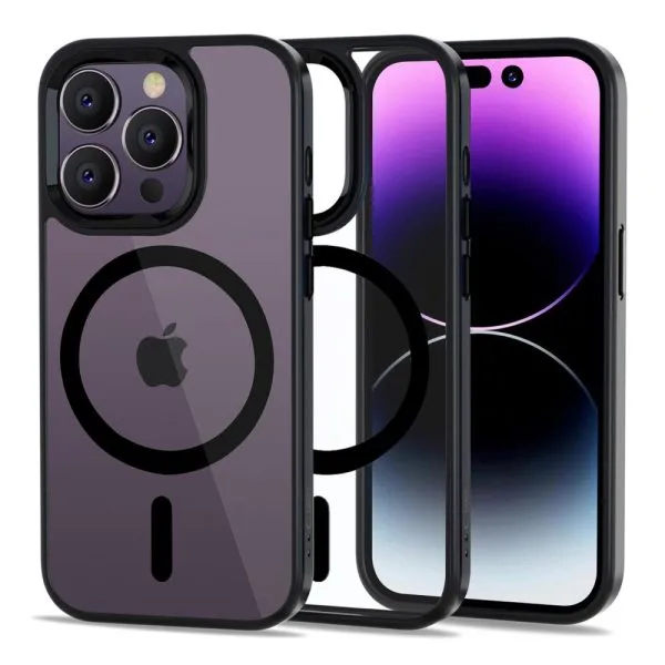 Θήκη iPhone 14 Pro Max Tech-Protect MagMat MagSafe Διάφανη με Μαύρο Πλαίσιο - Image 7