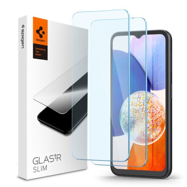 Spigen Screen Protector GLAS.tR Slim 2PCS Clear-Samsung Galaxy A14 4G/5G (AGL05971) - Image 11