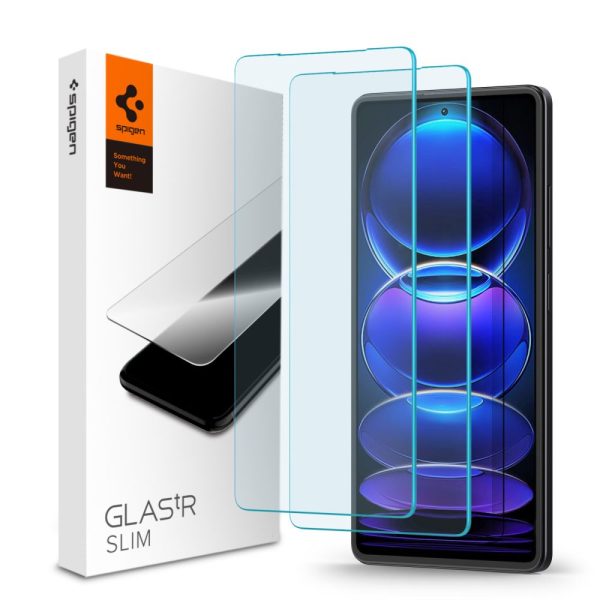 Spigen GLAS.tR Slim 2PCS Clear-Xiaomi Redmi Note 12 Pro 5G/12 Pro+ Plus/Poco X5 Pro 5G (AGL06045) - Image 11