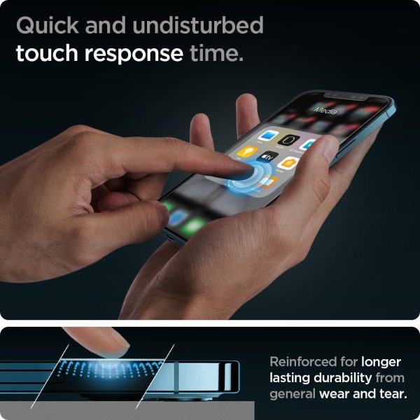 Spigen Screen Protector EZ Fit GLAS.tR Slim 2PCS Clear for Apple iPhone 12 Pro Max (AGL01791) - Image 6