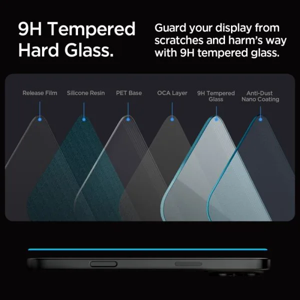 Τζάμι Προστασίας iPhone 18 Pro / 17 Pro / 17 / 16 Pro Spigen Glas.tR EZ Fit AluminaCore 2-Pack Clear (AGL07928) - Image 12