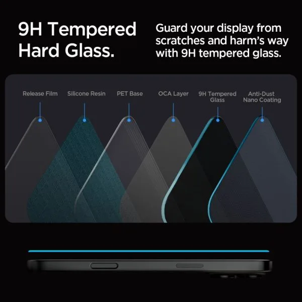 Τζάμι Privacy iPhone 16 Pro / 17 / 17 Pro Spigen Glas.tR EZ Fit AC AluminaCore 2-Pack (AGL07929) - Image 11
