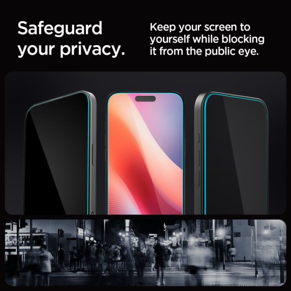 Spigen EZ Fit GLAS.tR Privacy 2PCS Black-Apple iPhone 16 Pro Max (AGL07908) - Image 12