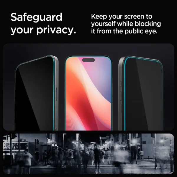 Τζάμι Privacy iPhone 16 Pro / 17 / 17 Pro Spigen Glas.tR EZ Fit AC AluminaCore 2-Pack (AGL07929) - Image 12