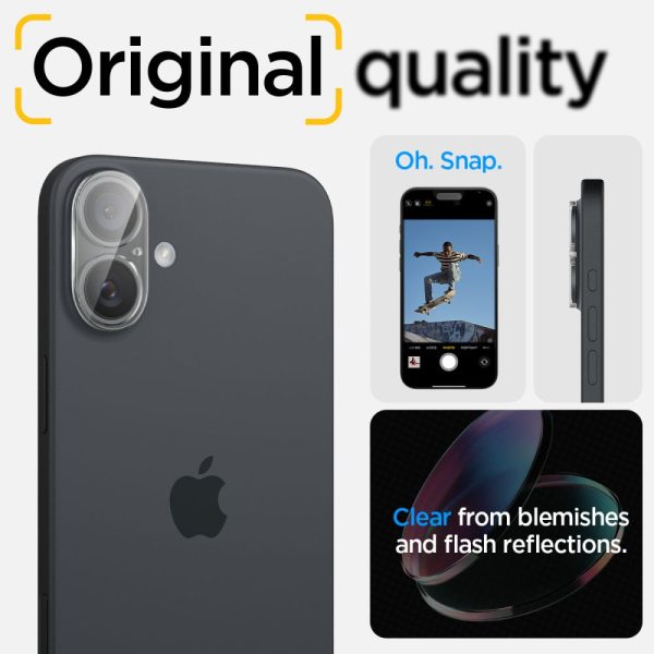 Spigen Lens Protector Optik GLAS.tR 2-Pack Clear-Apple iPhone 16/16 Plus (AGL07923) - Image 12