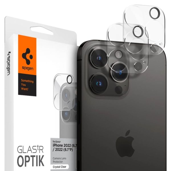 Spigen Camera Lens Protector Optik GLAS.tR Slim 2PCS Crystal Clear-Apple iPhone 14 Pro/14 Pro Max (AGL05228) - Image 12