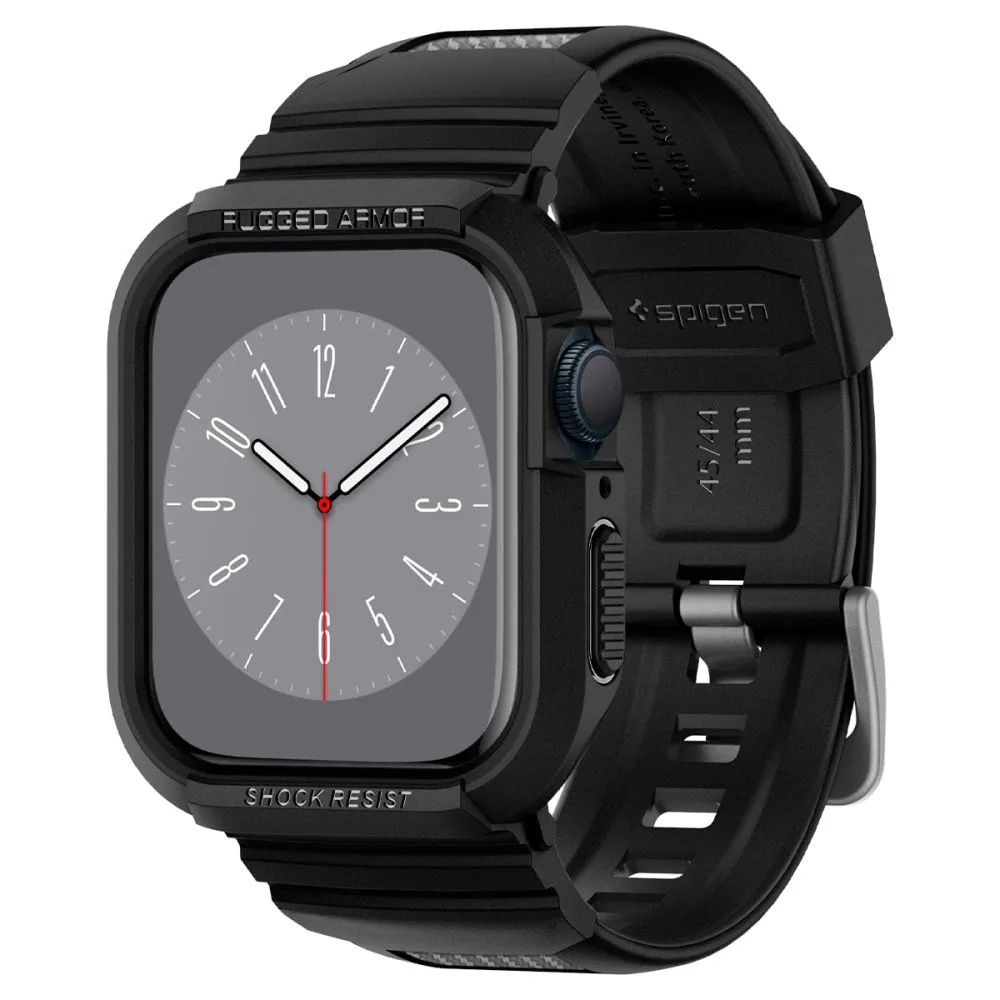 Λουράκι με Θήκη Apple Watch 6/SE 1/2/3 44mm & 7/8/9 45mm Spigen Rugged Armor Pro Black (062CS25324) - Image 2