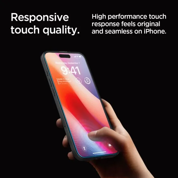 Τζάμι Προστασίας iPhone 18 Pro / 17 Pro / 17 / 16 Pro Spigen Glas.tR EZ Fit AluminaCore 2-Pack Clear (AGL07928) - Image 14