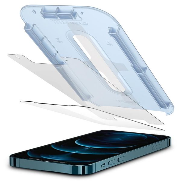 Spigen Screen Protector EZ Fit GLAS.tR Slim 2PCS Clear for Apple iPhone 12 Pro Max (AGL01791) - Image 10