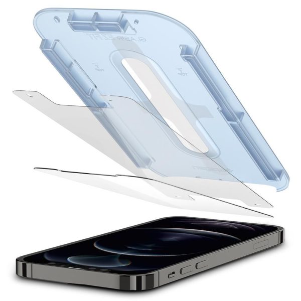 Spigen Screen Protector EZ Fit GLAS.tR Slim 2PCS Clear for Apple iPhone 12 / 12 Pro (AGL01801) - Image 10