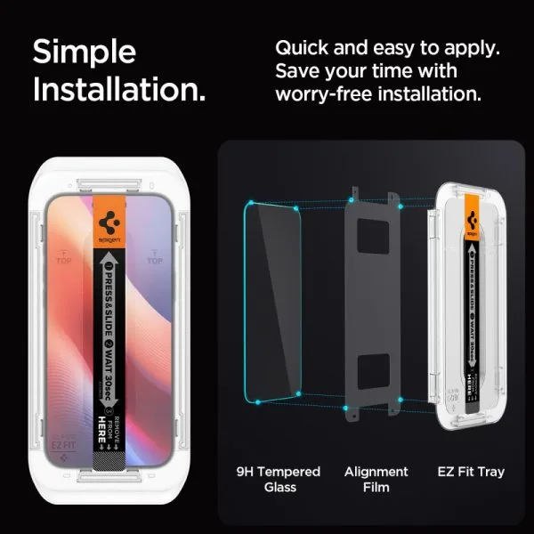Τζάμι Privacy iPhone 16 Pro / 17 / 17 Pro Spigen Glas.tR EZ Fit AC AluminaCore 2-Pack (AGL07929) - Image 14