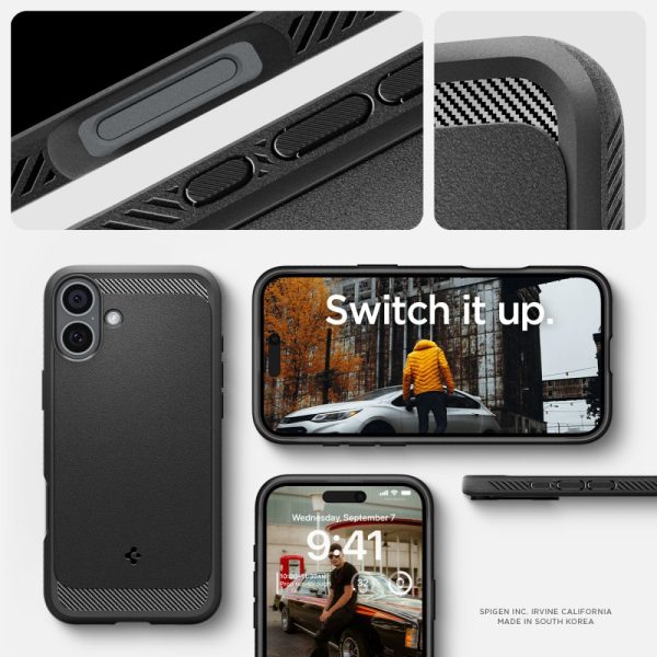 Θήκη Spigen Rugged Armor (MagFit) Black-Apple iPhone 16 (ACS08214) - Image 14