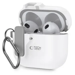 Θήκη AirPods 5 4 Tech-Protect Slim Hook White με carabiner