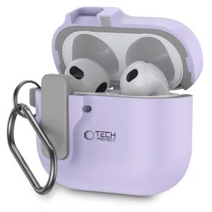 Θήκη AirPods 4 Tech-Protect Slim Hook λεβάντα με καραμπίνερ
