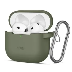 Θήκη AirPods 4 Tech-Protect Silicone Hook Olive Green