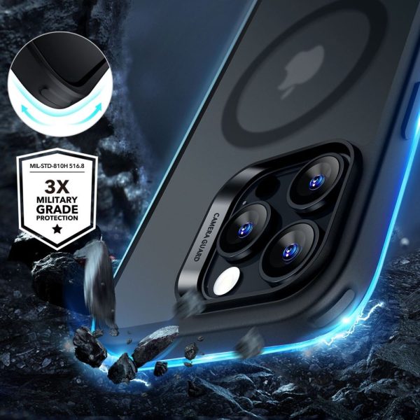 ESR Classic Hybrid Halolock MaSafe & Tempered Glass Frosted Black-Apple iPhone 16 Pro Max - Image 2