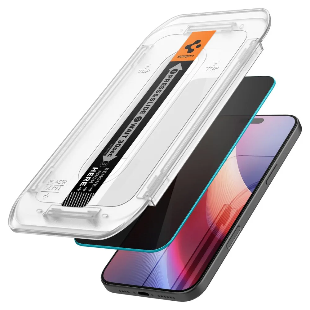 Τζάμι Privacy iPhone 16 Pro / 17 / 17 Pro Spigen Glas.tR EZ Fit AC AluminaCore 2-Pack (AGL07929) - Image 2