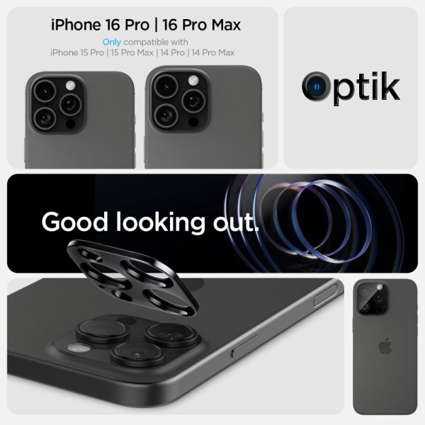 Spigen Camera Lens Protector Optik GLAS.tR 2PCS Black-Apple iPhone 16 Pro/16 Pro Max/15 Pro/15 Pro Max/14 Pro/14 Pro Max (AGL05273) - Image 26