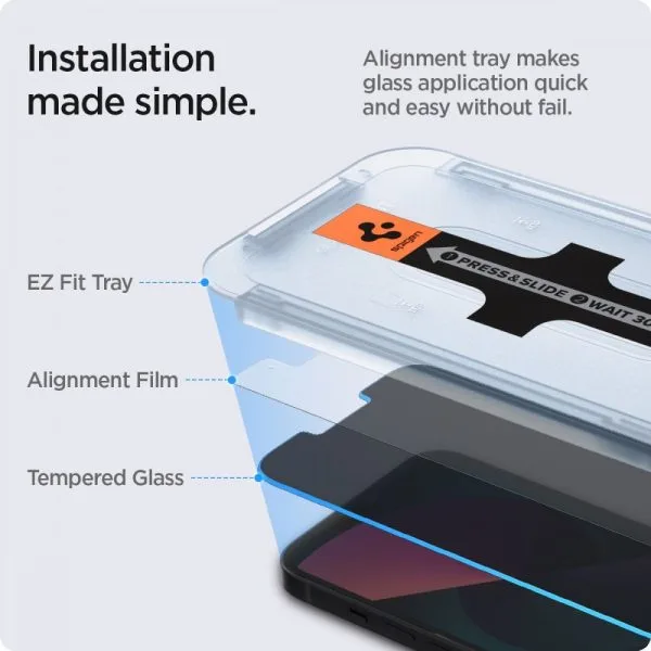 Privacy Τζάμι Προστασίας iPhone 13 Pro Max Spigen Glas.TR EZ Fit 2-Pack (AGL03378) - Image 9
