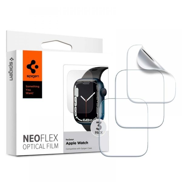 Spigen Screen Protector Neo Flex Clear (3 Pack)-Apple Watch Series 44/45mm (AFL04049) - Image 2