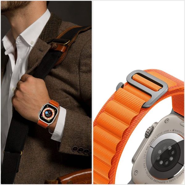 Tech-Protect Nylon Pro Band Black Orange-Apple Watch Series 44/45/46/49mm - Image 9